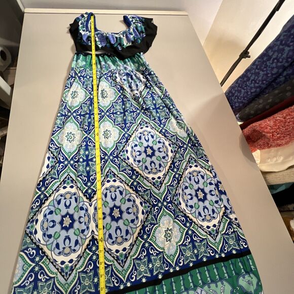 Lapogee dress Women’s Size M Floral Off The Shoulder Ruffle Maxi Sun Dress - Picture 10 of 12